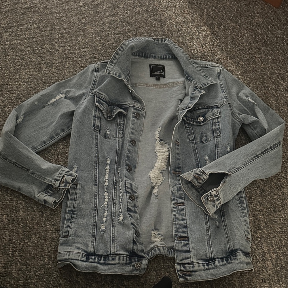 Lily and Lottie Distressed Denim Jacket